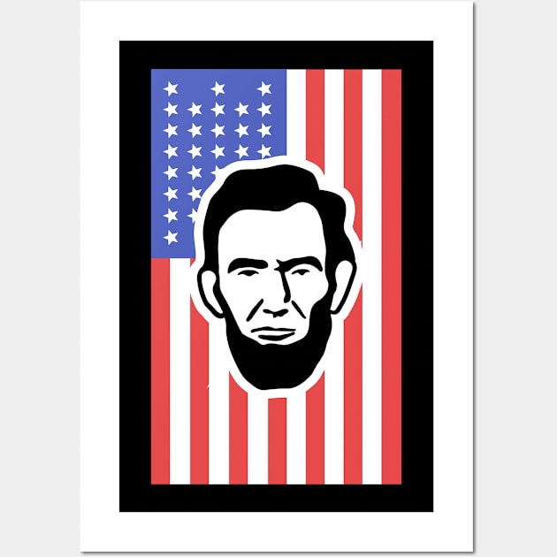 Lincoln - American Civil War North Union Flag Wall Art by MeatMan